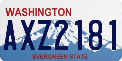 WA license plate AXZ2181