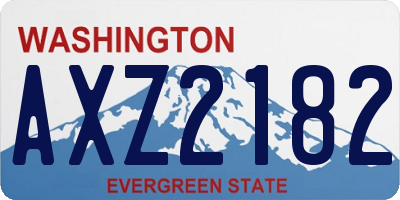 WA license plate AXZ2182