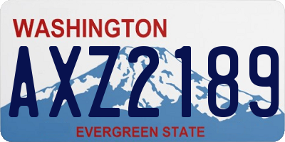 WA license plate AXZ2189