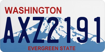 WA license plate AXZ2191