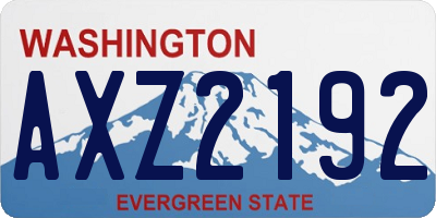 WA license plate AXZ2192