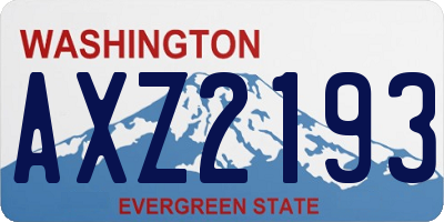 WA license plate AXZ2193
