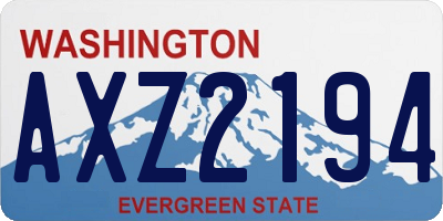 WA license plate AXZ2194