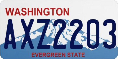 WA license plate AXZ2203