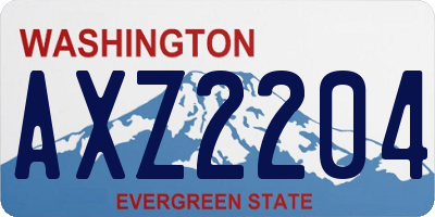 WA license plate AXZ2204