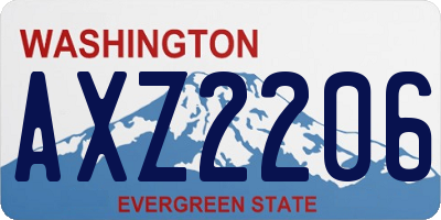 WA license plate AXZ2206