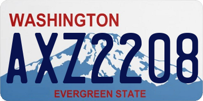 WA license plate AXZ2208