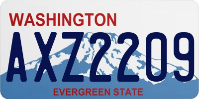 WA license plate AXZ2209