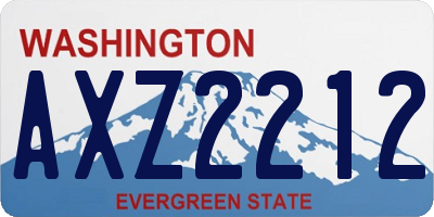 WA license plate AXZ2212
