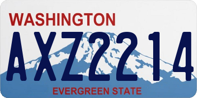 WA license plate AXZ2214