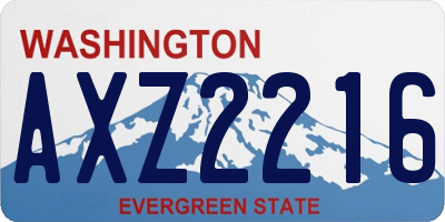 WA license plate AXZ2216