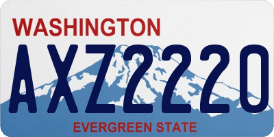WA license plate AXZ2220