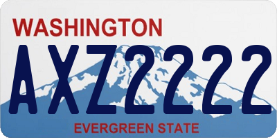 WA license plate AXZ2222