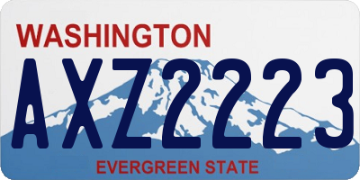 WA license plate AXZ2223