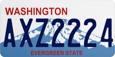 WA license plate AXZ2224