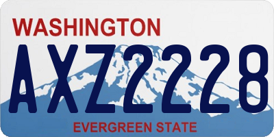 WA license plate AXZ2228