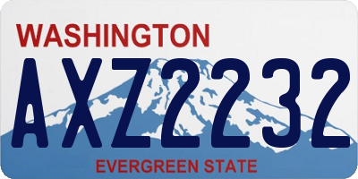 WA license plate AXZ2232