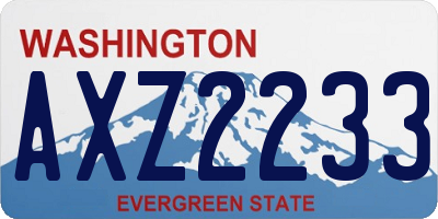 WA license plate AXZ2233