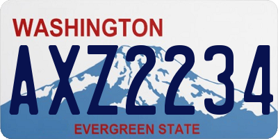 WA license plate AXZ2234