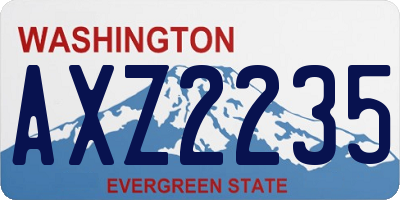 WA license plate AXZ2235