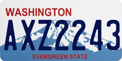 WA license plate AXZ2243