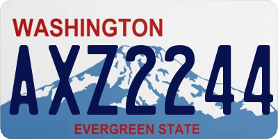 WA license plate AXZ2244