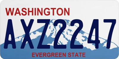 WA license plate AXZ2247