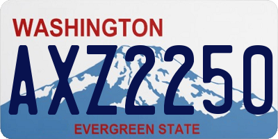 WA license plate AXZ2250