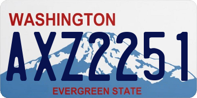 WA license plate AXZ2251
