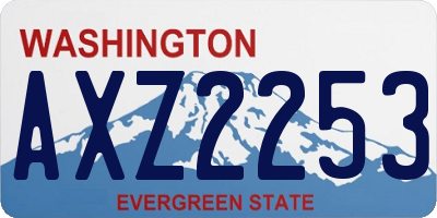WA license plate AXZ2253