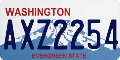 WA license plate AXZ2254
