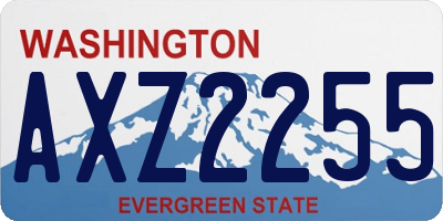 WA license plate AXZ2255