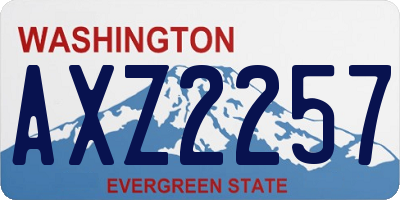 WA license plate AXZ2257