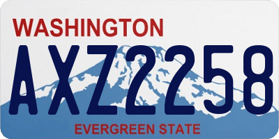 WA license plate AXZ2258