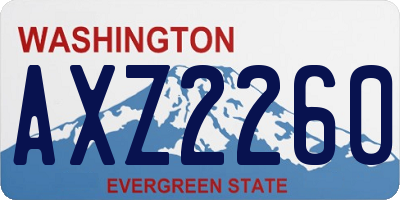 WA license plate AXZ2260