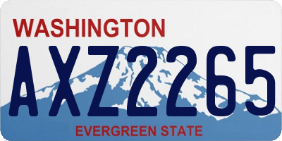WA license plate AXZ2265