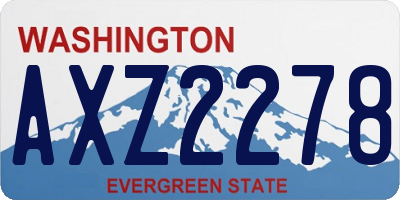 WA license plate AXZ2278