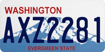 WA license plate AXZ2281