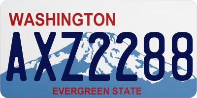 WA license plate AXZ2288