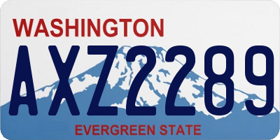 WA license plate AXZ2289