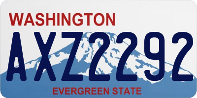 WA license plate AXZ2292