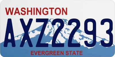 WA license plate AXZ2293