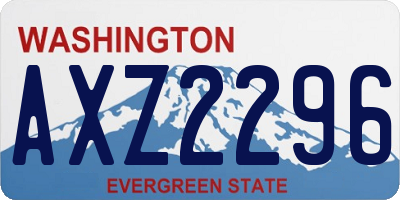WA license plate AXZ2296
