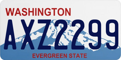WA license plate AXZ2299
