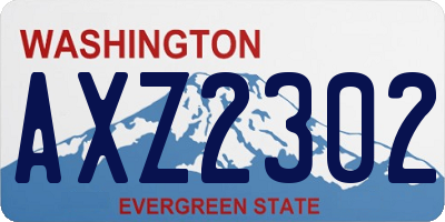 WA license plate AXZ2302