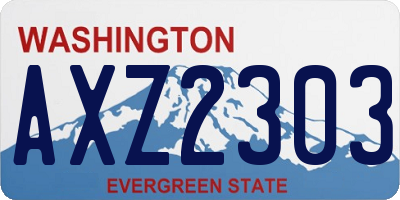 WA license plate AXZ2303