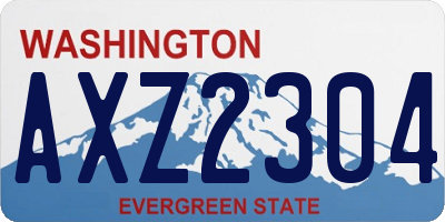 WA license plate AXZ2304