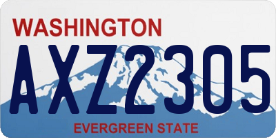 WA license plate AXZ2305