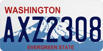 WA license plate AXZ2308