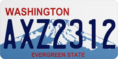WA license plate AXZ2312